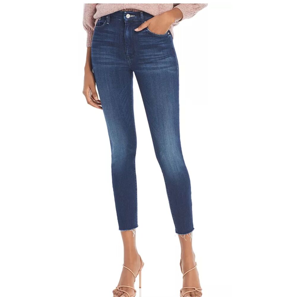 Mother High Waisted Looker Jeans in Tongue in Cheek‎ dark wash boho skinny lux